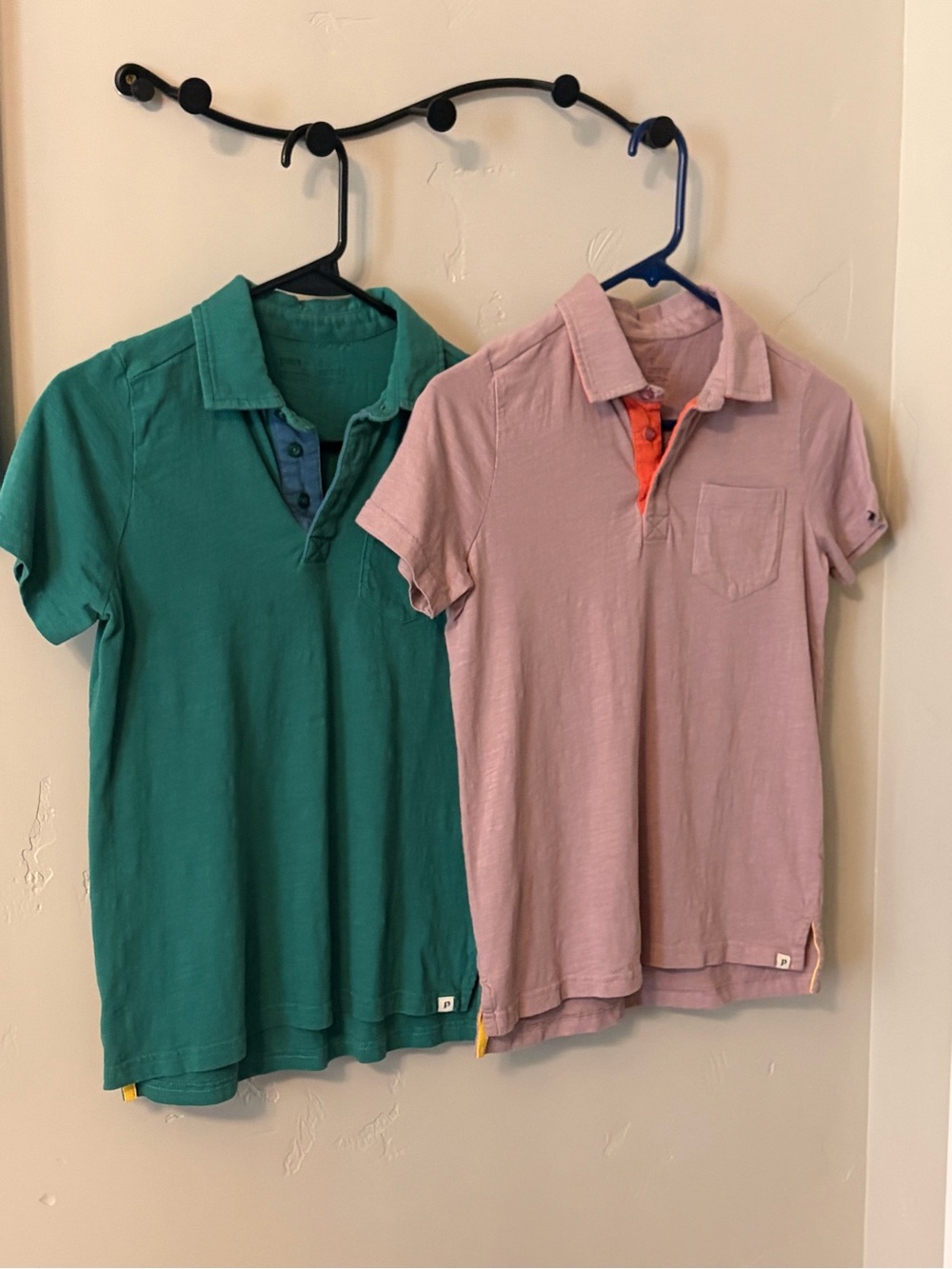 Pact Kids Short Sleeve Polo Set - Green & Light Pink